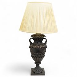 Bronzed effect table lamp by David Hunt Lighting in the form of a classical two handled va...