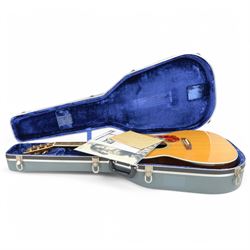 1977 Martin M-38 prototype X-38-B acoustic guitar formerly owned by John Pearse, with ebony fingerboard and inlaid mother of pearl Martin and Co logo to headstock, spruce top, serial no. 389327, bound fingerboard back and sides, original pegs, with John Pearse collection certificate of authenticity, contained within original Martin hard case with plush blue velvet interior

Notes: As illustrated on page 74 Martin Guitars: A Technical Reference, R Johnston & Dick Boat, 2009. John Pearse was a British folk guitarist, instrumentalist, and folk singer who rose to prominence in the 1960s on BBCs guitar tuition series Hold Down a Chord. 