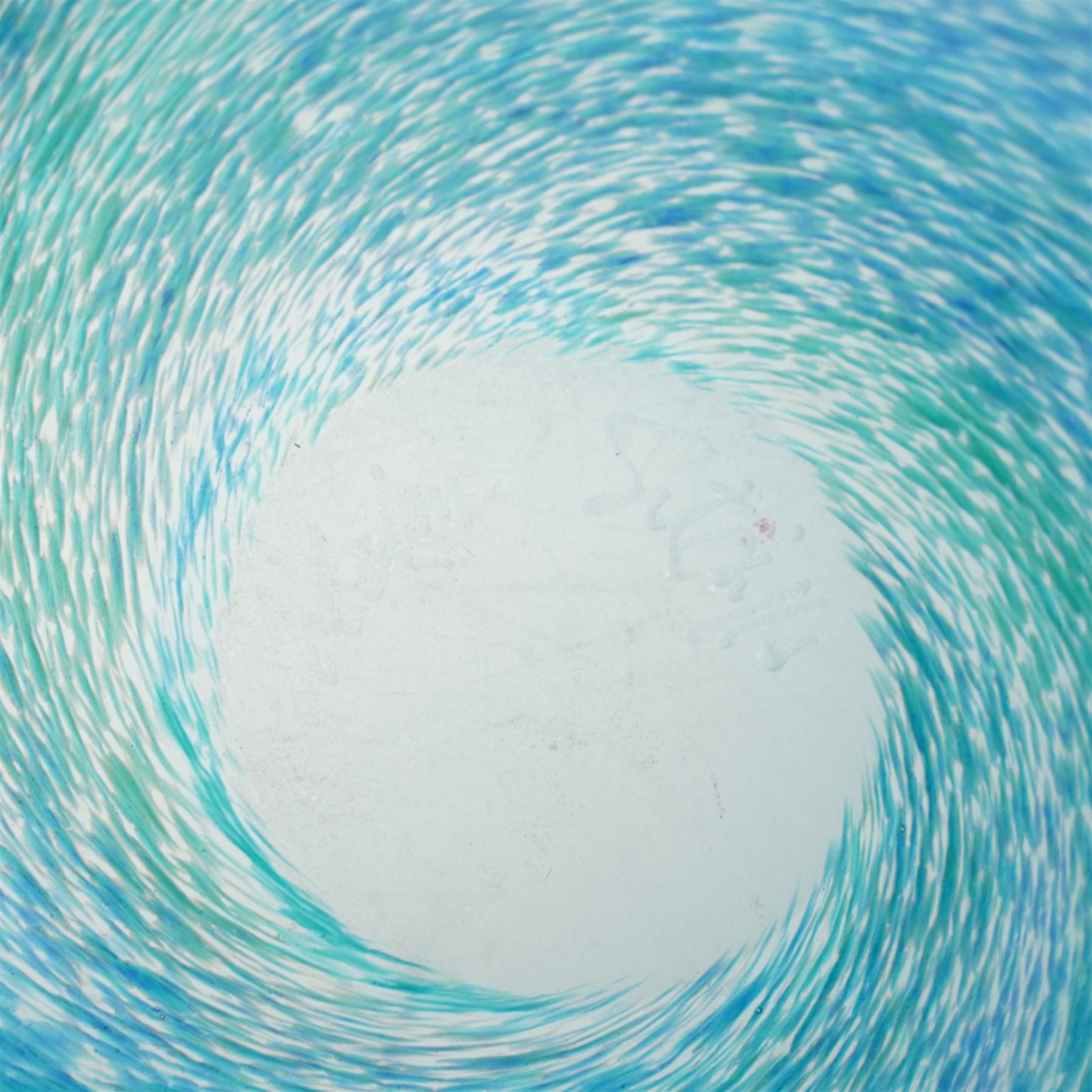 Malcolm Sutcliffe (British 1954-): Studio glass cameo bowl, the body mottled and speckled with shades of blue decorated with dolphins, etched signature, D10cm