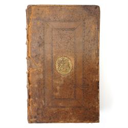 William Camden (British 1551-1623): 'Britannia: or a Chorographical Description of Great Britain and Ireland Together with the Adjacent Islands', complete first edition folio (41cm x 26cm), edited by Edmund Gibson, London: Printed by F. Collins for A. Swalle; and A. & J. Churchil, 1695, with engraved portrait of the author, fifty maps and nine engraved plates with text-illustrations, contemporary full panelled calf binding