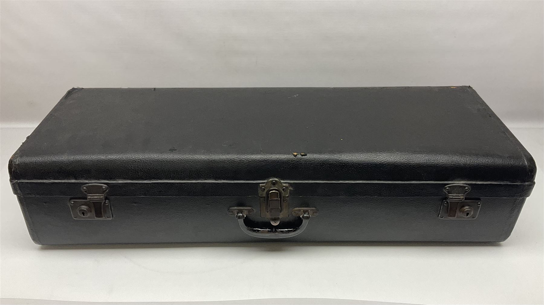 Mid-20th century French Henri Selmer Mark VI tenor saxophone, serial no.M.70644 for 1957, various French, English and American patent numbers, crudely stamped J.A.Brown twice to thumb rest; in fitted hard case with crook and other accessories including two Berg Larsen mouthpieces, reed cutter etc