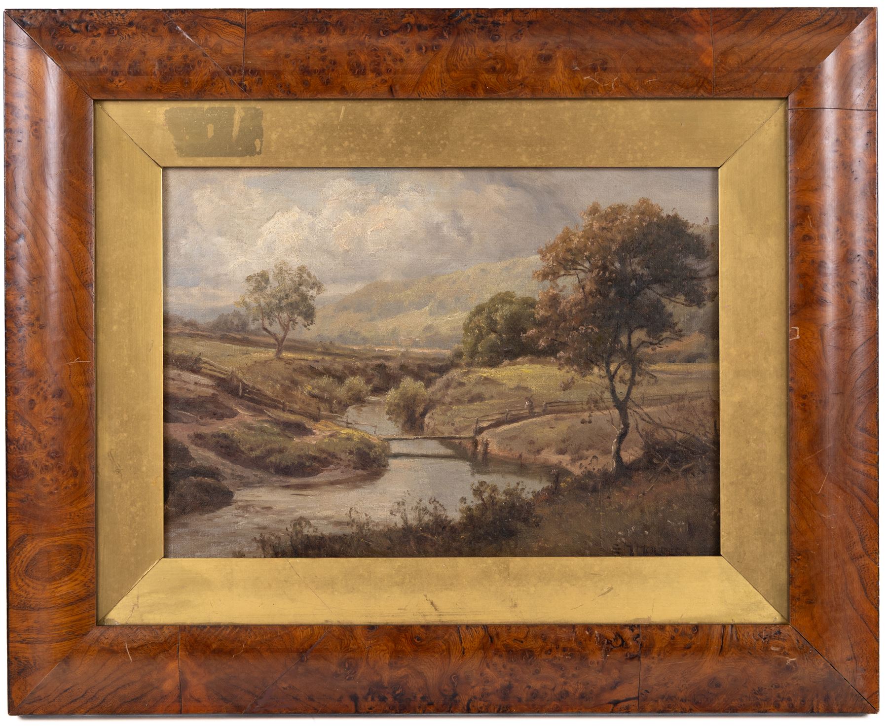 Edward Henry Holder (British c1848-1922): River Derwent near Hackness, oil on canvas signed 23cm x 33cm