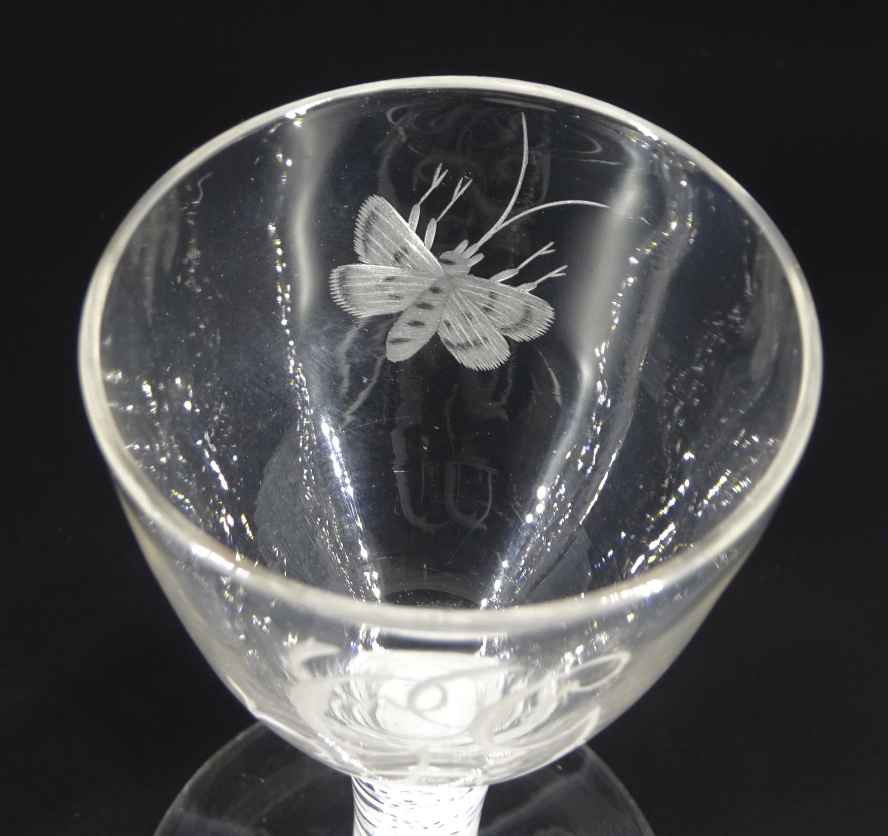 Pair of 18th century drinking glasses of possible Jacobite interest