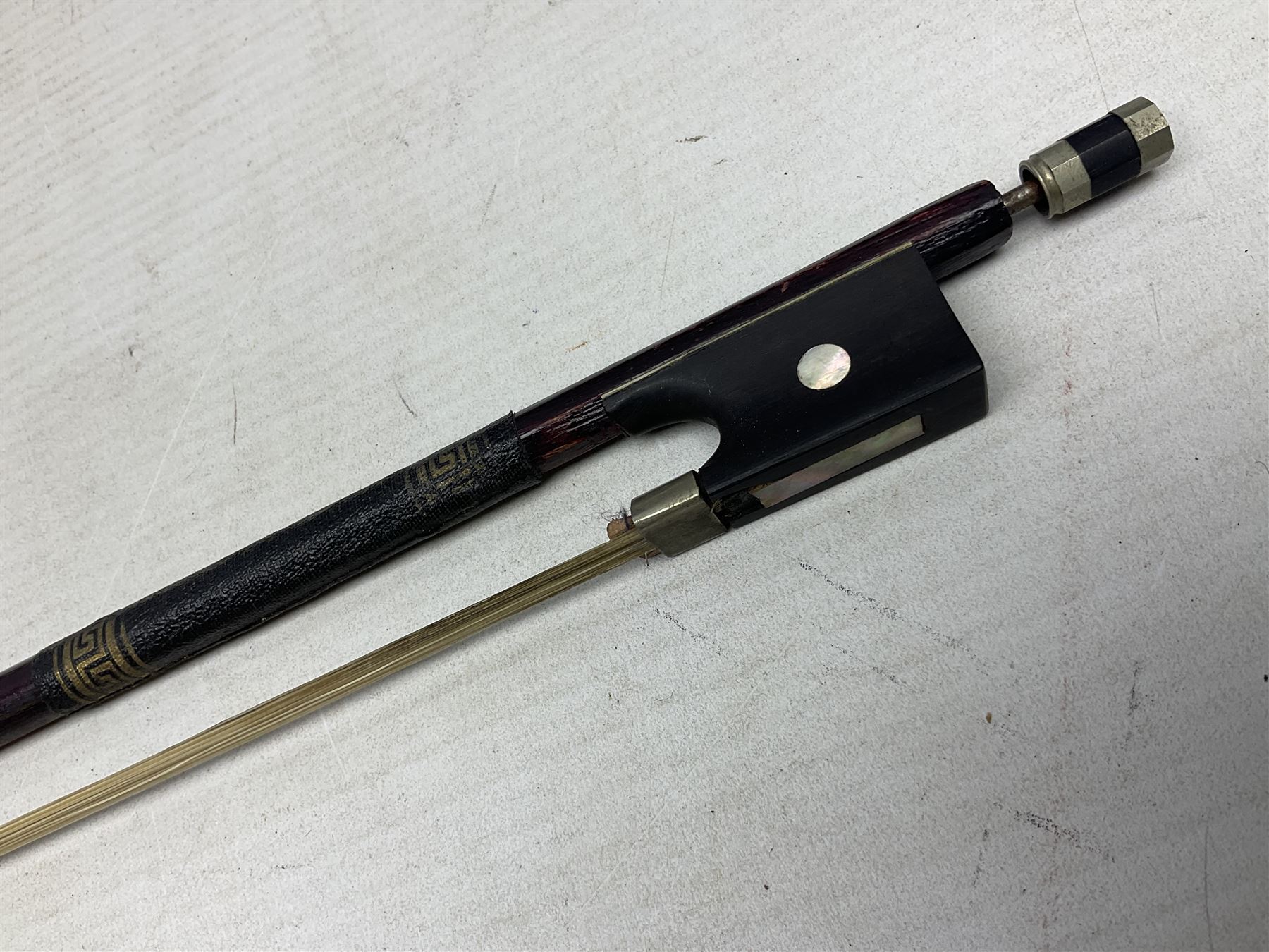 German trade violin c1900 the 36cm two-piece maple back impressed 'Stainer', maple ribs and spruce top, bears label 'Jacobis Stainer in Absam prope Oenipontum 17**' L59cm; in carrying case marked 'The Improved Dome' with bow