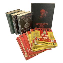 Hitler Adolf: Mein Kampf. The original edition entirely unexpurgated in eighteen parts by Hutchinson & Co. in association with Hurst & Blackett; Hart Capt. B.H. Liddell: The Tanks - History of the Royal Tank Regiment. 1959. Two volumes with dustjackets; The History of the London Rifle Brigade 1859-1919. London 1921; and Covenants With Death. Daily Express Publication. 1934