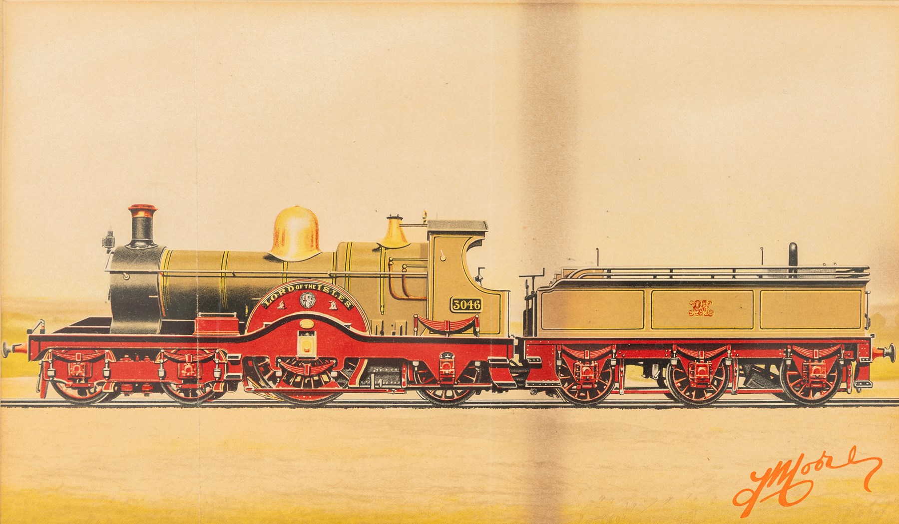 After Edwin Thomas Rudd (British 1861-1940): An East Coast Flier, Great Western Railway no. 3047 'Lord of the Isles', Midland Railway no. 116 and Caledonian Railway no. 769, four coloured prints max 21.5cm x 37.5cm (4)