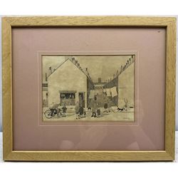 Geoffrey Woolsey Birks (Northern British 1929-1993): 'Sam's Butcher and Mill Street', ink and wash signed and dated '73, 14.5cm x 20cm 
Provenance: private collection, purchased Capes Dunn & Co. 5th April 2016 Lot 44