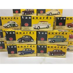 Twenty-five Lledo Vanguards 1:43 scale 1950s-1960s Classic Popular Saloon Cars die-cast models, all boxed (25)