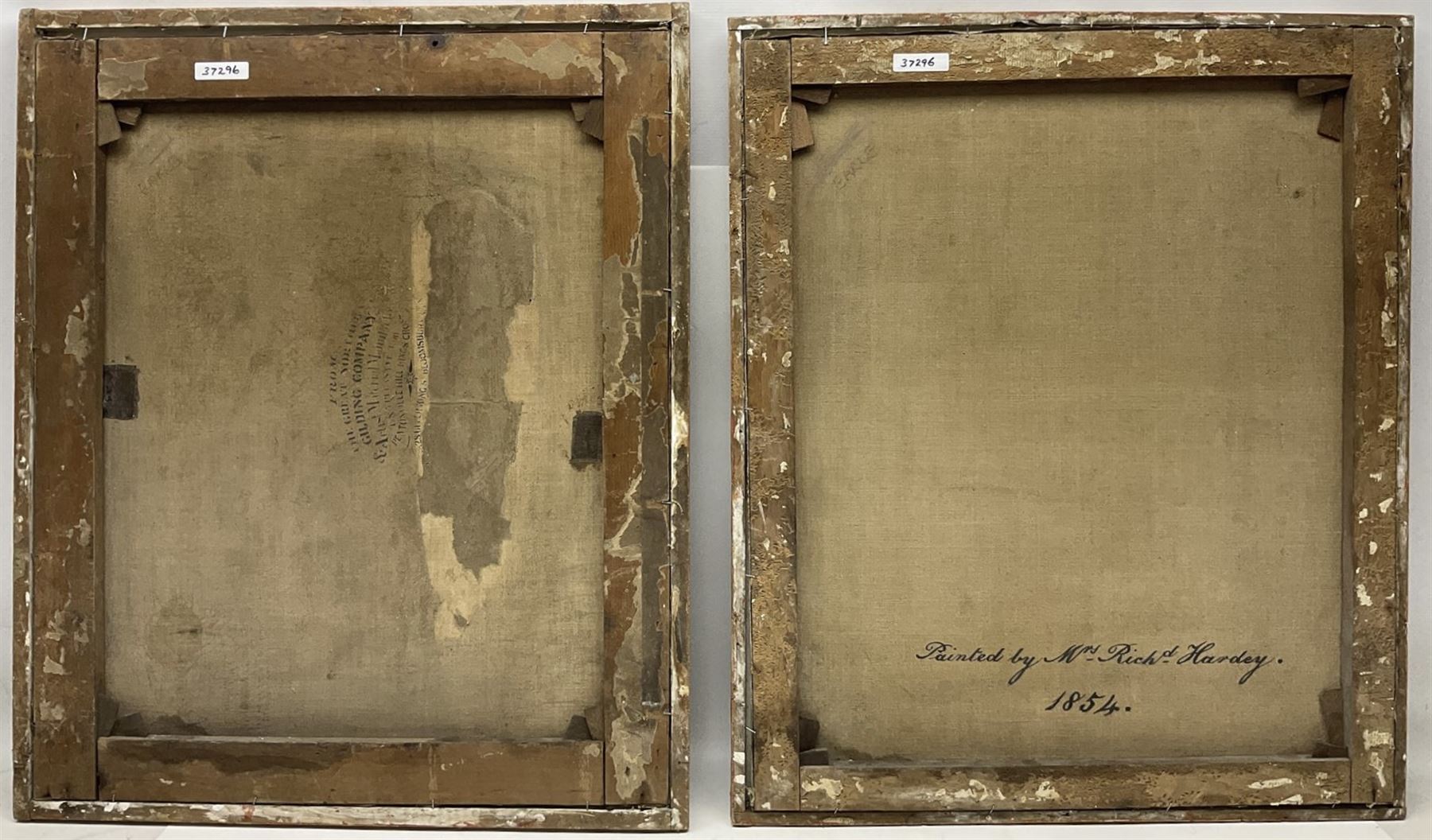 Mrs Richard Hardey (Hannah Maria Hudson) (Hull 1815-1865): George Earle (1782-1863) and Mary Foster - Half Length Portraits, pair oval oils on canvas, the latter signed and dated 1854 verso 74cm x 62cm (2) 

Notes: Hannah Maria Hudson, daughter of Wesleyan Minister Revd. Benjamin Brook Hudson and his wife Hannah, was born in Dumfries in 1815, but soon moved to Barrow upon Humber where her father was a minister. She married Mr Richard Hardey (1816-1889) on 23rd April 1840 and the couple moved to Hull. Hannah worked as a talented, if relatively unknown, portrait painter, working under the name of 'Mrs Richard Hardey'. Sadly, Hannah developed breast cancer and died in January 1865, while Richard went on to work as a successful portrait photographer. 

George Earle Jnr was the son of George Earle Snr (1748-1827), who migrated to Hull c.1777 and established himself as a stonemason, architect and speculative builder, and Mary Hargrave, daughter of stone mason and carver-gilder, Jeremiah Hargrave. George Jnr. married Mary Foster at St Mary's Church, Sculcoates on 19th February 1811, and, alongside his brother Thomas, established a business as Hull merchants who were, for a time, the town's leading importers of slate, stone, and Italian marble. In the 1851 census, he is listed as a 'Merchant, Ship Owner & Cement Manufacturer'. George Jnr's nephews Charles Foster Earle (1819-1870) and William Joel Earle (1824-1871) would go on to found C and W Earle (Earle's Shipbuilding) in 1845, having bought the Junction Foundry from James Livingston who built the first iron steam packet in 1831.