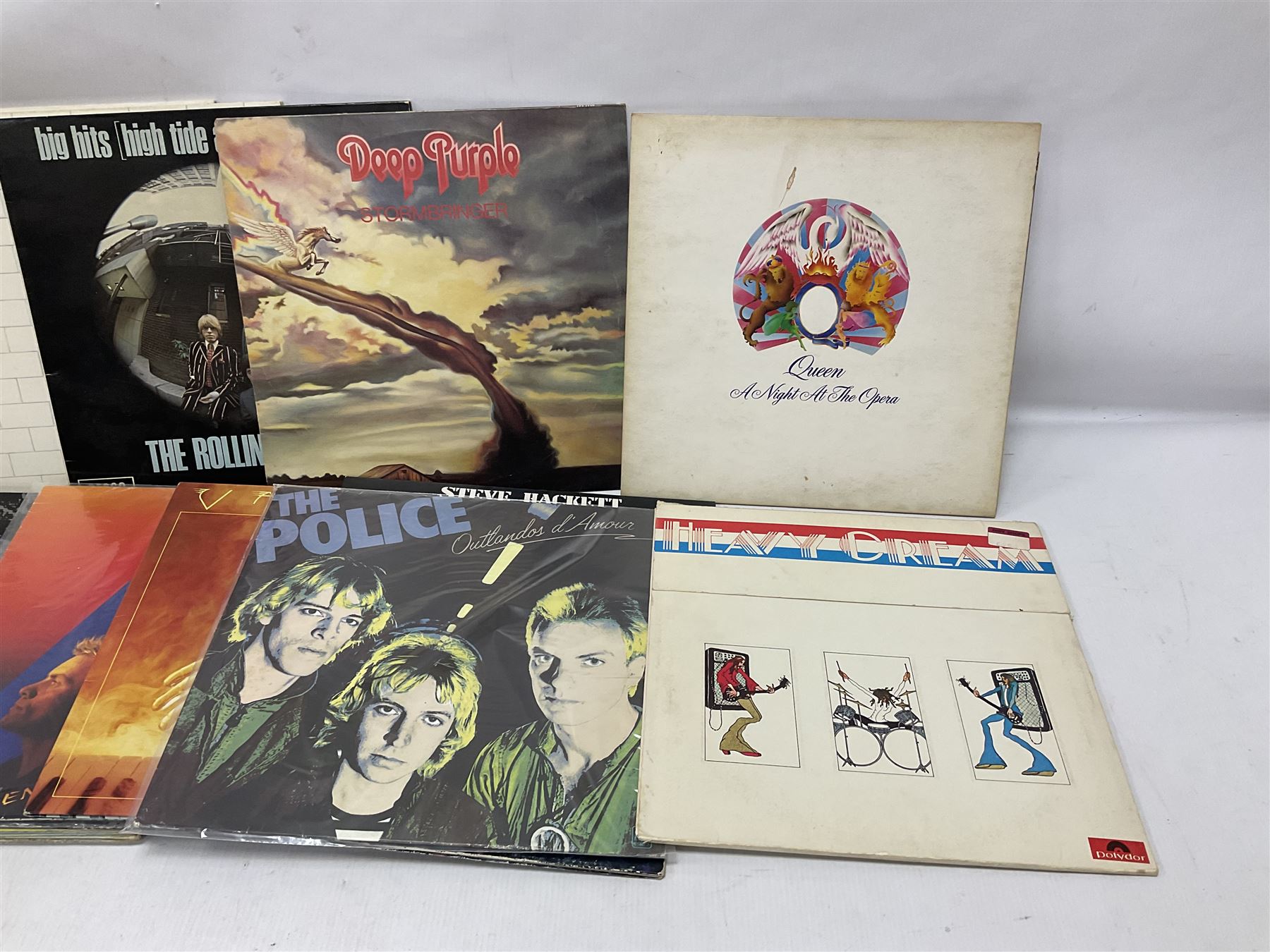 Collection of Rock, Punk and Pop vinyl LP records, including Tyrannosaurus Rex A Beard of Stars, Black Sabbath Paranoid, Derek & The Dominoes Layla, David Bowie Lodger, Kraftwerk Computer World, The Police Zenyatta Mondatta, etc