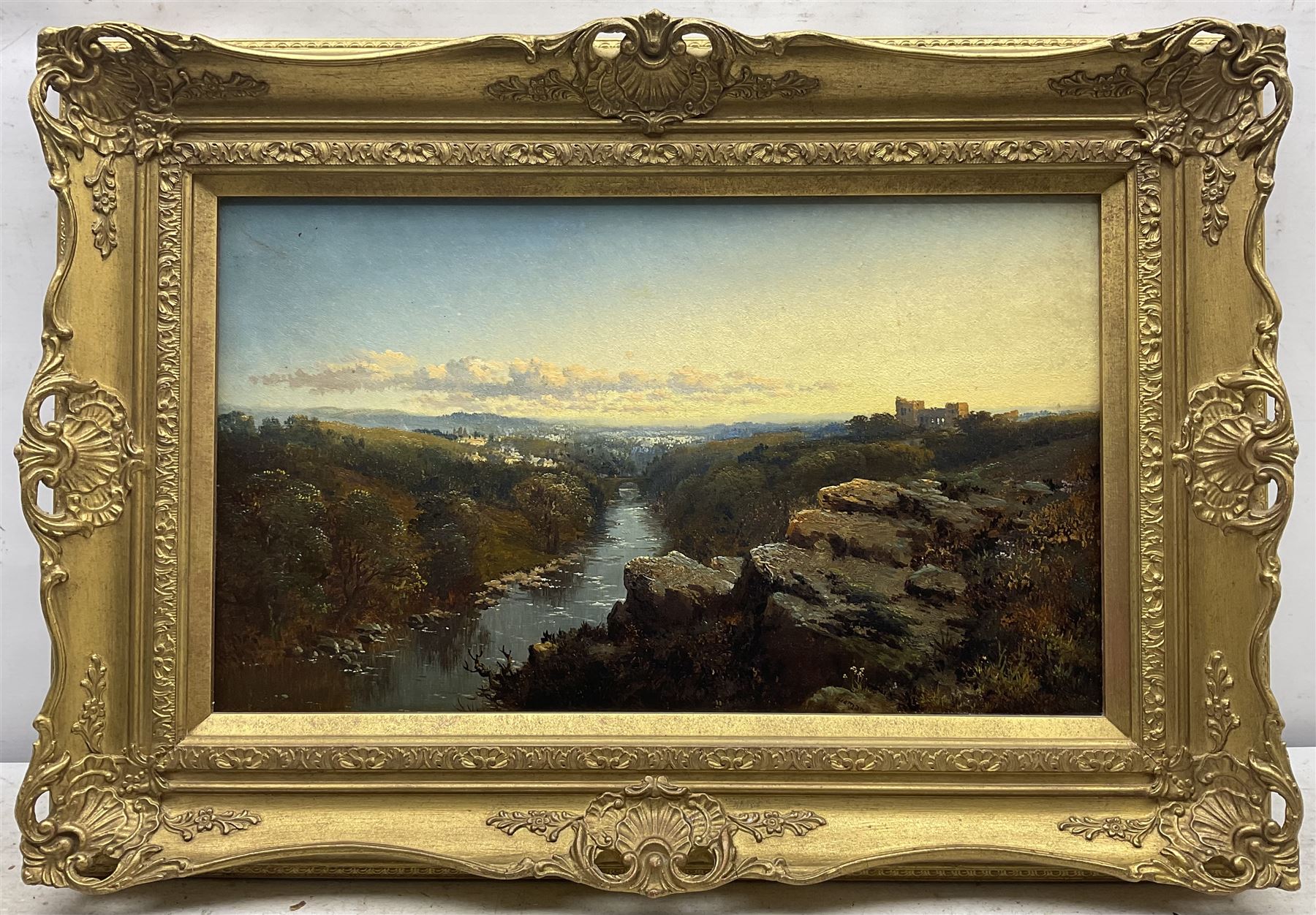 Edmund John Niemann (British 1813-1876): 'Thornbury Castle' near Bristol, oil on canvas signed, titled on the stretcher 29cm x 49cm