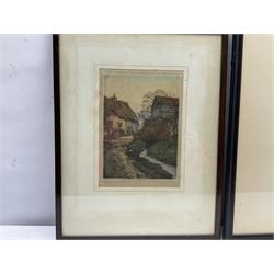 Claude H Rowbotham (British 1864-1949): 'Ullswater - Stybarrow Crag', aquatint signed in pencil 22cm x 16cm; Marcel Augis (French early 20th century): 'Paysage Normandy', aquatint signed and titled in pencil 24cm x 17cm (2)