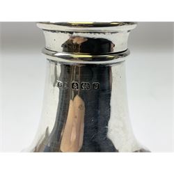 1930's silver pepper, hallmarked Birmingham 1933, H10cm, approximate weight 43 grams