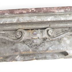 Two 19th century painted pine architectural pediments, one mostly compete with cappings