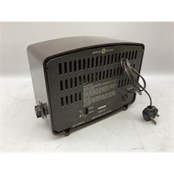 1950s Bush Type DAC 90A valve radio in brown Bakelite case, W29cm D19cm H22cm, two mid-century Ekco radios in Bakelite cases comprising Model U.195 and U.245, and further Pye Bakelite cased radio