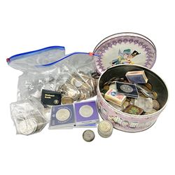 South Africa 1895 2 1/2 shillings, various Queen Elizabeth II five pound and two pound coins, pre euro coinage, pre decimal coinage etc
