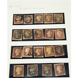  Collection of nineteen imperforate 1d reds on page not hinged  