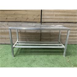 Aluminium framed kitchen preparation table with stainless top - THIS LOT IS TO BE COLLECTED BY APPOINTMENT FROM DUGGLEBY STORAGE, GREAT HILL, EASTFIELD, SCARBOROUGH, YO11 3TX
