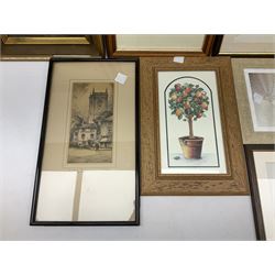 Pair of framed horse racing prints, A National Candidate and A Bona Fide Fox Chaser, together with seven other framed prints 