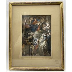 After Van Dyke (Dutch 1599-1641): Madonna del Rosario, 19th century watercolour study unsigned 34cm x 24cm 