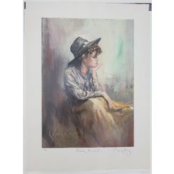 Gordon King (British 1939-): 'Hidden Thoughts', limited edition colour print signed titled and numbered 143/275 in pencil 61cm x 43cm with full margins (unframed)