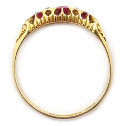  Edwardian 18ct gold ruby and diamond ring, Birmingham 1902   