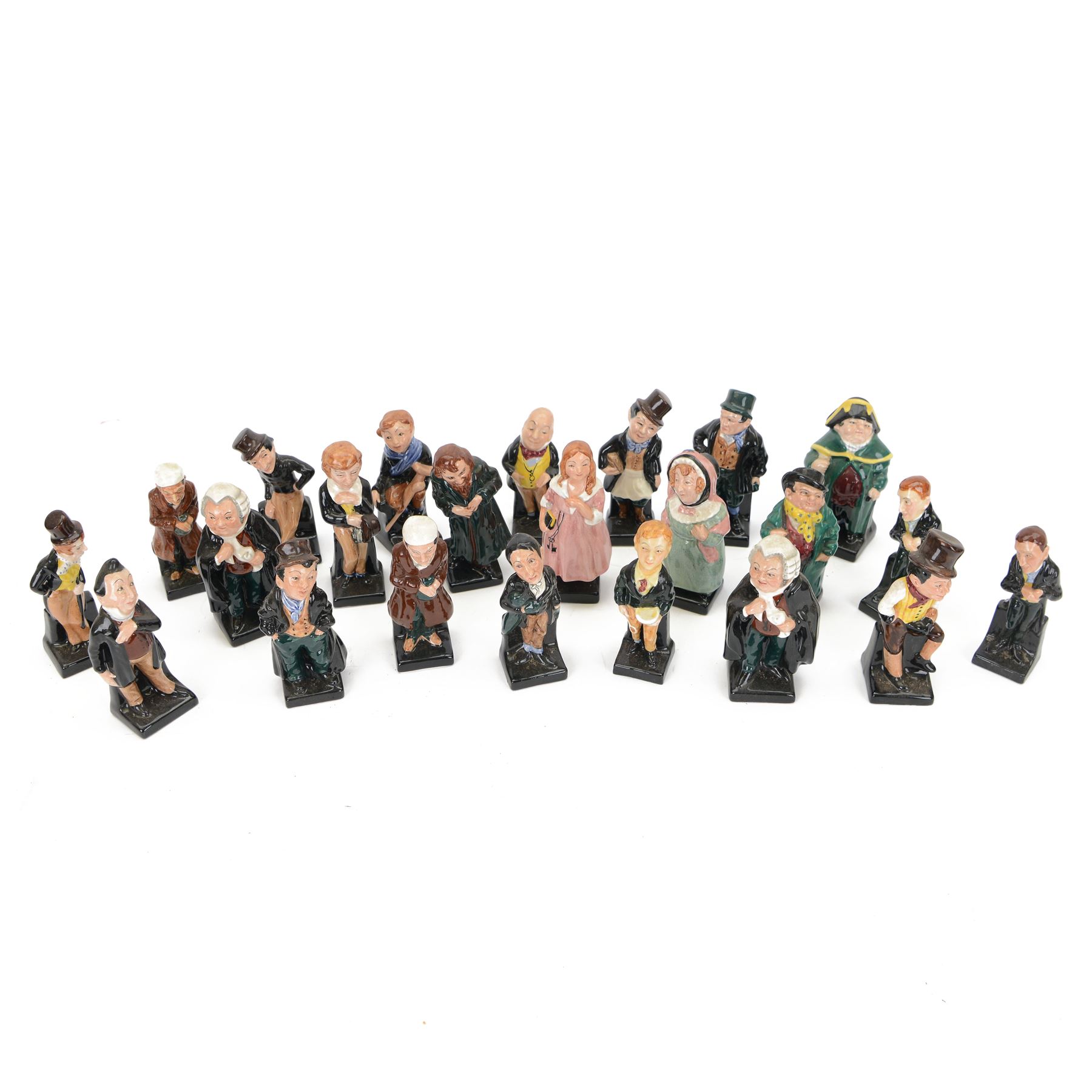 Twenty three Royal Doulton Dickens figures, including Dick Swiveller, Pecksniff, Buzfuz, Little Nell etc