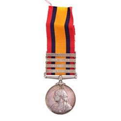 Queens South Africa medal with Wittenbergen, Diamond Hill, Johannesburg and Cape Colony cl...