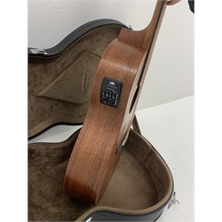  Tanglewood Model TW3E mahogany cased semi-acoustic six-string guitar, serial no.YU160100484, L103cm, in carrying case  