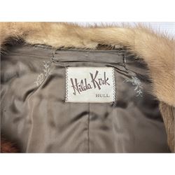 Ladies three-quarter length fur coat by Hilda Kirk of Hull together with a seperate fur collar