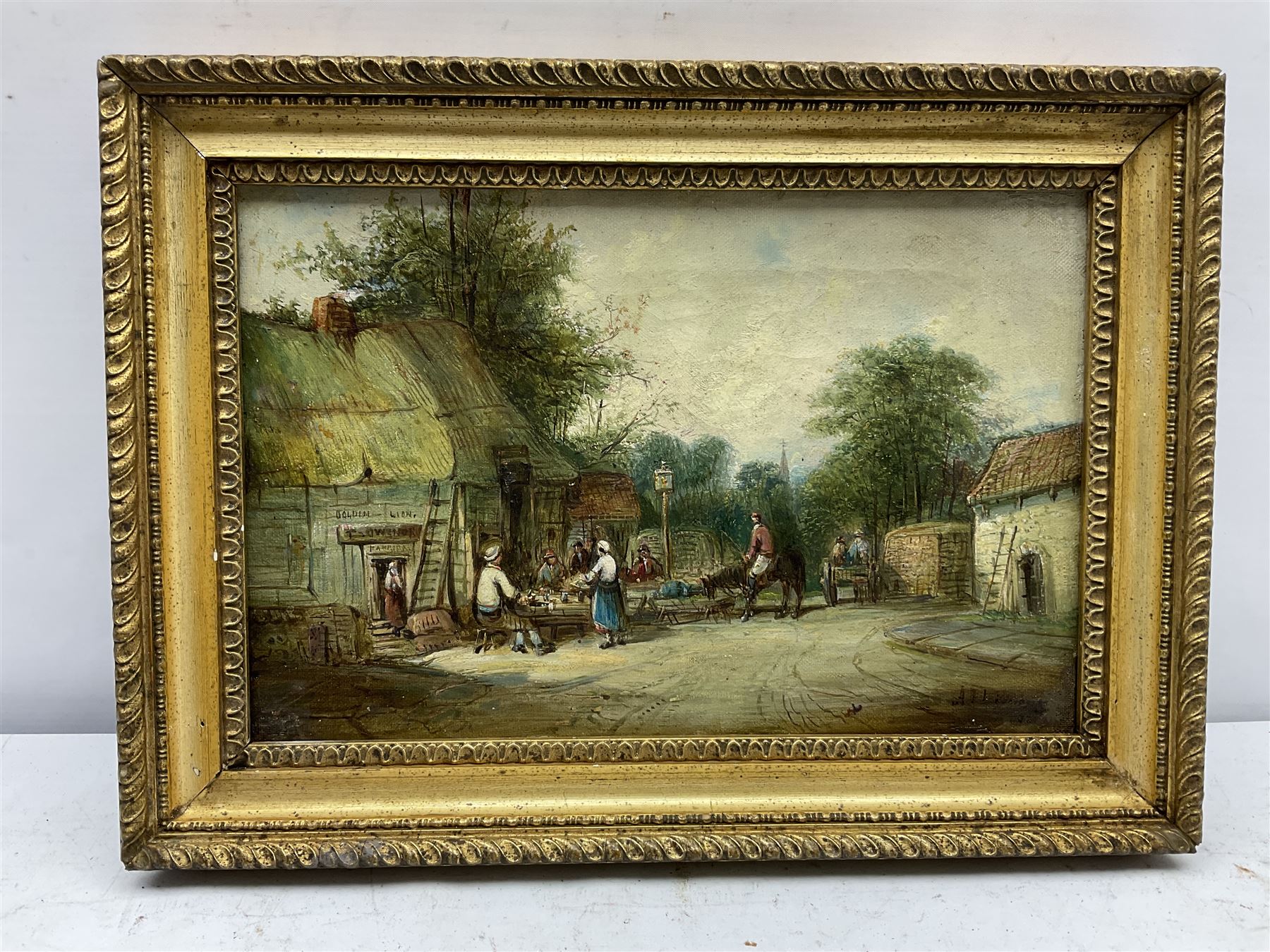 A J Vickers ?? (19th/20th century): Village Street Scenes, pair oils indistinctly signed and dated '09 one indistinctly titled 19cm x 29cm (2)