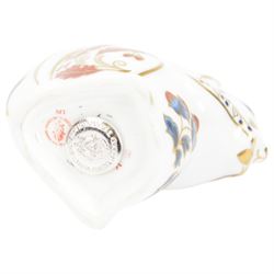 Four Royal Crown Derby paperweights, comprising Puffin, Squirrel, Badger, and Tiger Cub, each with silver stoppers