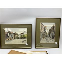 Jane Pearson (British 20th century): 'Coxwold' 'The Shambles York' and Beverley', three watercolours signed and titled 27cm x 37cm (3)