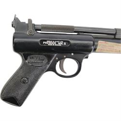 Webley Premier Mark II .22 air pistol, the chamber marked 'Webley & Scott Ltd Premier MK. II made in England', with checkered grip, H14cm, L20cm