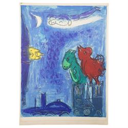 Marc Chagall (Russian/French 1887-1985): 'Les Monstres de Notre-Dame', offset colour lithograph pub. Derriere le Miroir 38cm x 28cm (unframed)