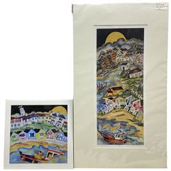 Mandy Walden (British Contemporary): 'Southwold' and 'Wells by the Sea, two limited edition giglee prints signed titled and numbered 1/100 in pencil max 51cm x 20cm (2) (unframed)