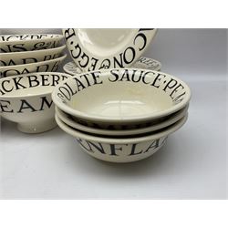 Emma Bridgewater part dinner service in Black Toast pattern, including six dinner plates, eight pasta plates in two sizes, ten side plates etc (31)