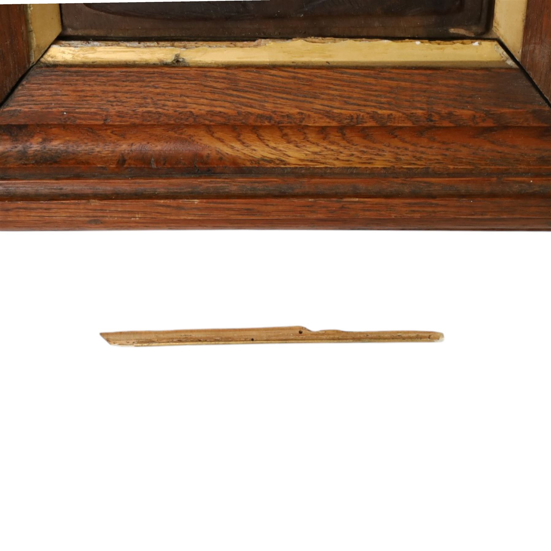 After Leander Plummer II, carved wooden panel of a stork amongst reeds, within a wooden frame, H80cm