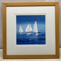 Anne Fryers (Northern British 1947-): Sailing Boats, acrylic signed 24cm x 24cm 