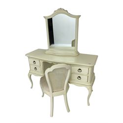 Willis and Gambier – dressing table with mirror and cane chair