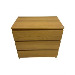 IKEA light oak four drawer chest