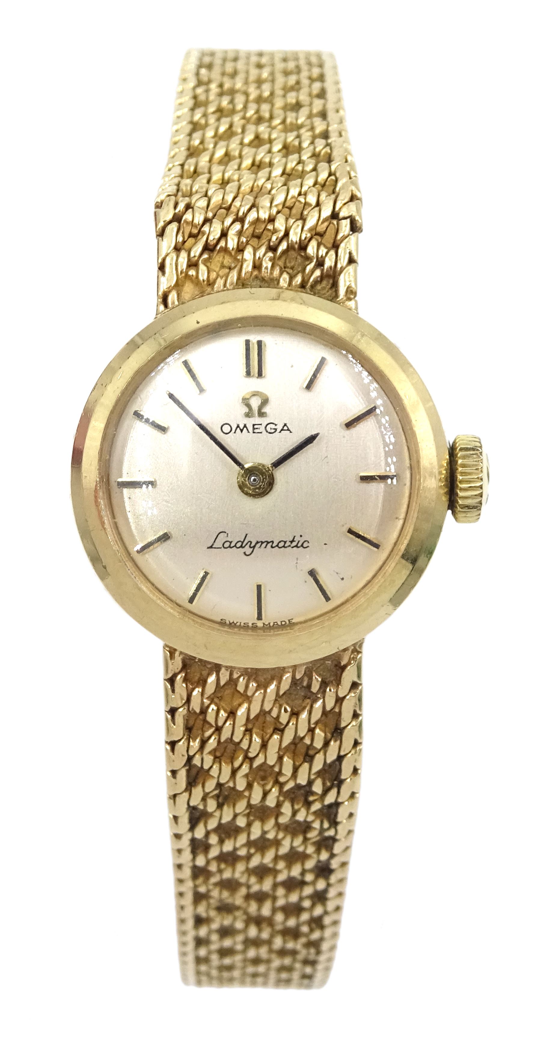 Omega Ladymatic 9ct gold bracelet wristwatch,  cal. 661, hallmarked, boxed