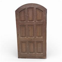 Oak nine-panel door with arched top