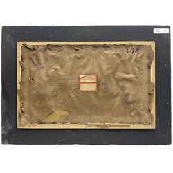 James Roberts of Leeds (British 1837-1909): 'Crummock & Buttermere' Lake District, oil on board signed and titled verso 25cm x 43cm
Notes: Roberts a neglected Yorkshire artist, exhibited eight works at the Royal Society of British Artists in Suffolk Street London. A member of the Ipswich Art Club 1889-1891 and in 1889 he exhibited five pictures from 11 Park View, Potternewton, an area of Leeds.