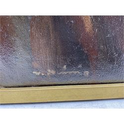 Circle of Walter Richard Sickert RA RBA (British 1860-1942): Gentleman in a Bowler Hat, oil on canvas indistinctly signed 50cm x 50cm