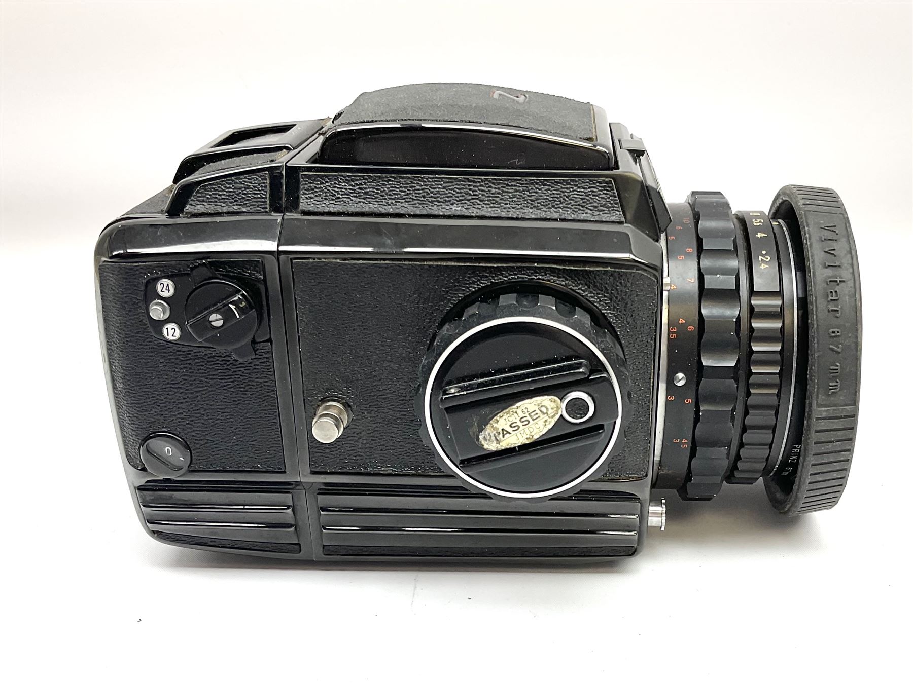 Zenza Bronica S2A medium format camera body, with Zenza Bronica Zenzanon MC '1:2.4 f-80mm' lens, together with Nippon Kogaku Nikkor-P '1:4 f-200mm' lens, Nikkor D.C '1:4 f-40mm' lens, two film backs and other camera equipment, housed in a hard flight case