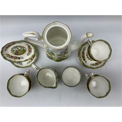 Royal Albert 'Chelsea Bird' pattern coffee set for six 
