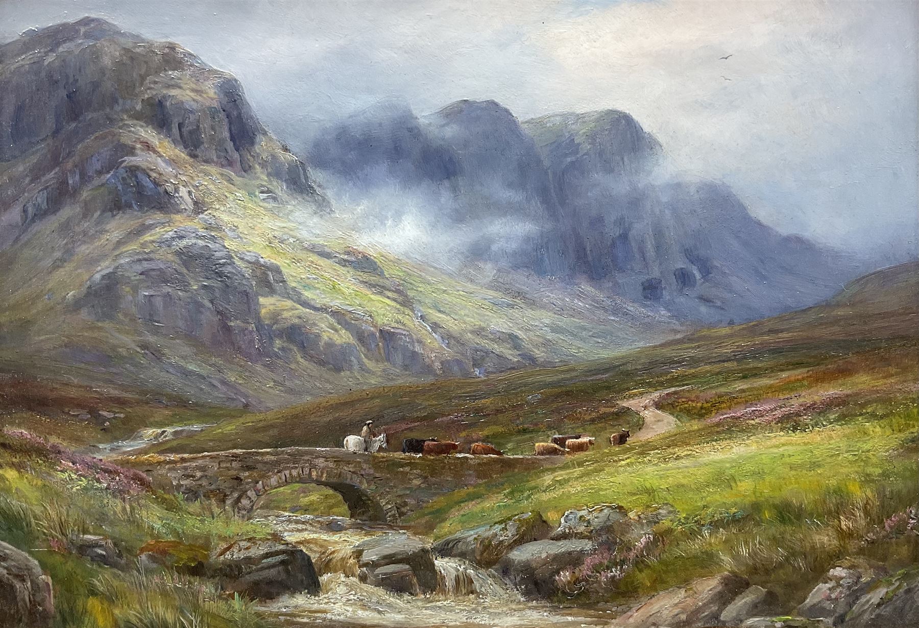 William Lakin Turner (British 1867-1936): Buck Pike and Dow Crags above Coniston, oil on panel signed 25cm x 35cm