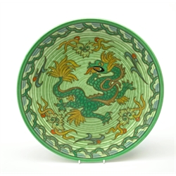 A Charlotte Rhead for Crown Ducal pattern pottery plate, decorated with a green dragon, with printed and painted marks beneath, D32cm.