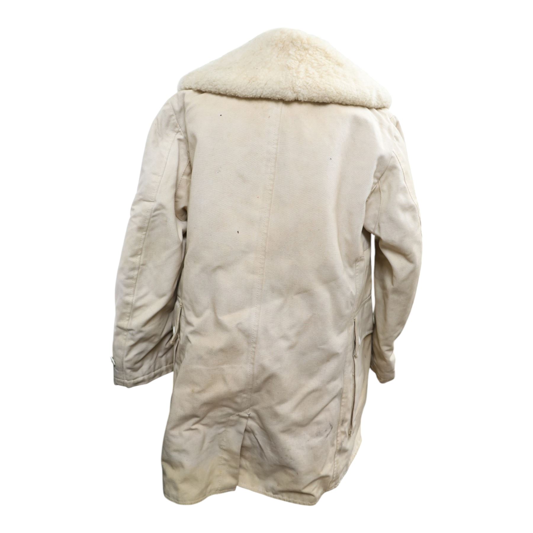 Swedish army field coat, M1909, with a sheepskin lining White 